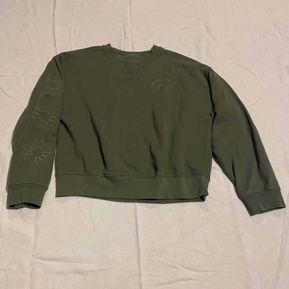 American Eagle military green sweatshirt XS oversized